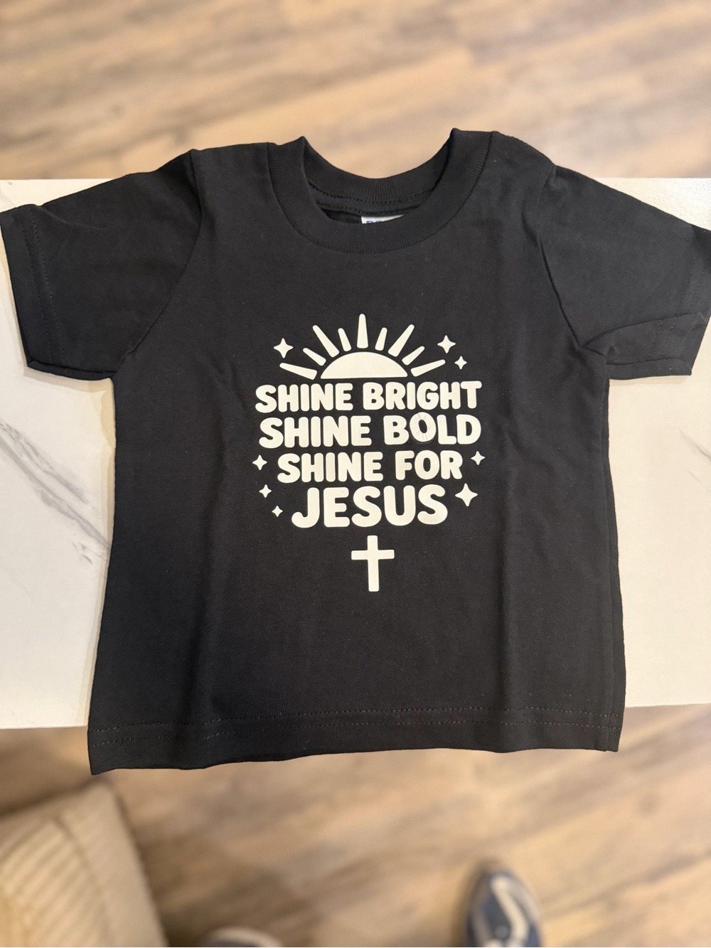 Kids Black Graphic Tee - Shine Bright Shine Bold